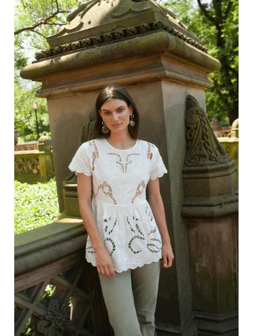 NWT Guadalupe Chloe White Blouse Women's XL - Picture 3 of 7
